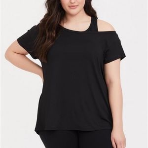 Performance Jersey Off-Shoulder Short Sleeve Active Tee